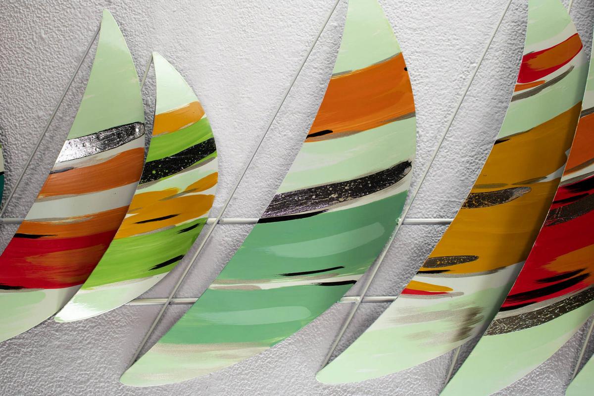 WANDDEKO Bunt 150/50 cm - Multicolor, Metall (2.2/50/6cm) - KUNSTLOFT