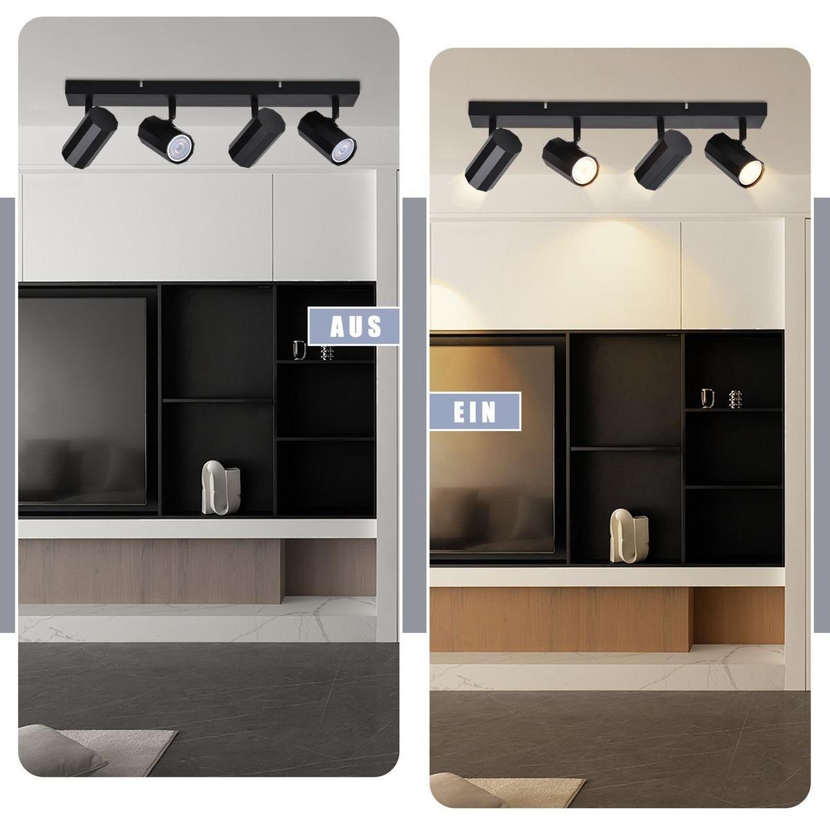 DECKENSTRAHLER Blendend 10.5/5.9/53cm - Schwarz, Metall (10.5/5.9/53cm) - ZMH