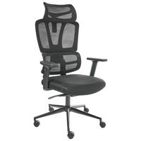 CHEFSESSEL Schwarz Omega - Schwarz, Textil (65/129/65cm) - Beliani
