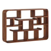 WANDREGAL Massivholz Modern Stil 80x55x15 cm Groß Schwebend - Braun, Holz (80/55/15cm) - KADIMA DESIGN