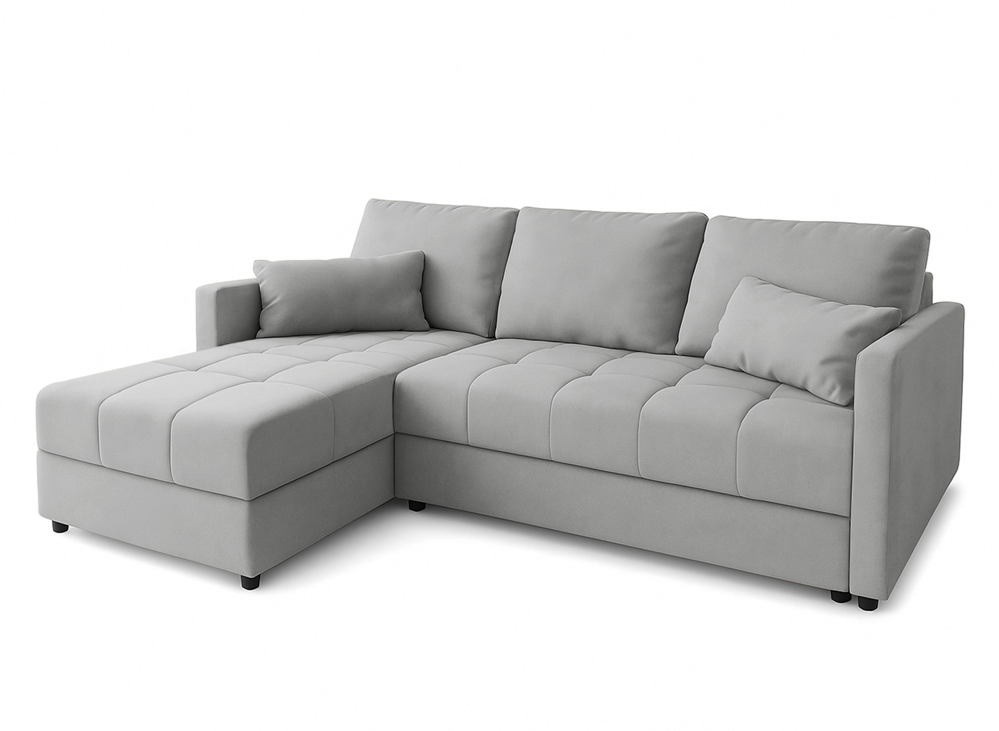 ECKSOFA L Form Dolceo Hellgrau 226/140/78 cm – Schlaffunktion Universell Links Rechts - Hellgrau/Schwarz, Kunststoff/Textil (140/226cm) - AX Living