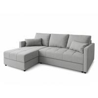 ECKSOFA L Form Dolceo Hellgrau 226/140/78 cm – Schlaffunktion Universell Links Rechts - Hellgrau/Schwarz, Kunststoff/Textil (140/226cm) - AX Living