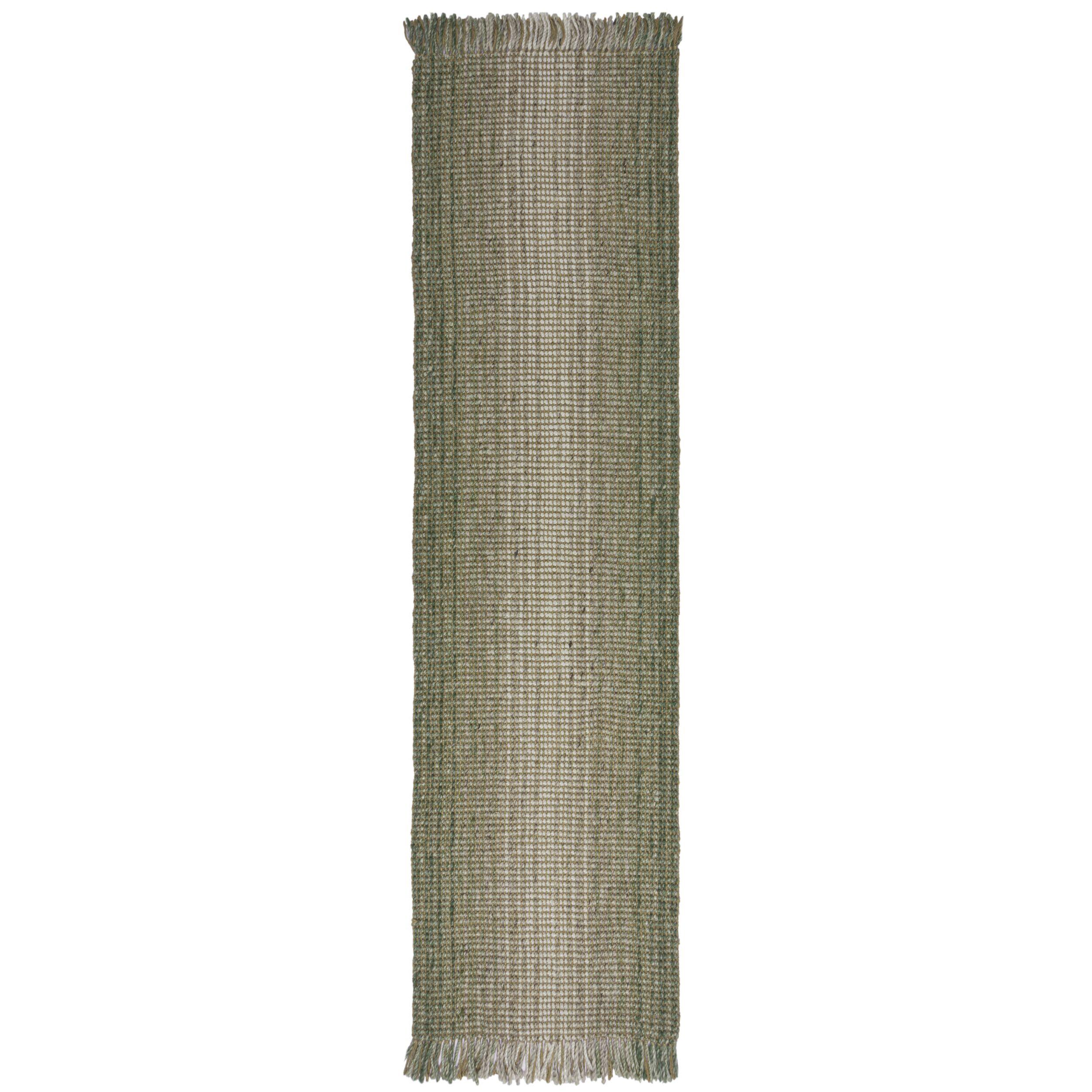 JUTETEPPICH handgewebt WEAVER, einfarbig, Grün, 60 x 230 cm - Grün, Textil (60/230cm) - KADIMA DESIGN