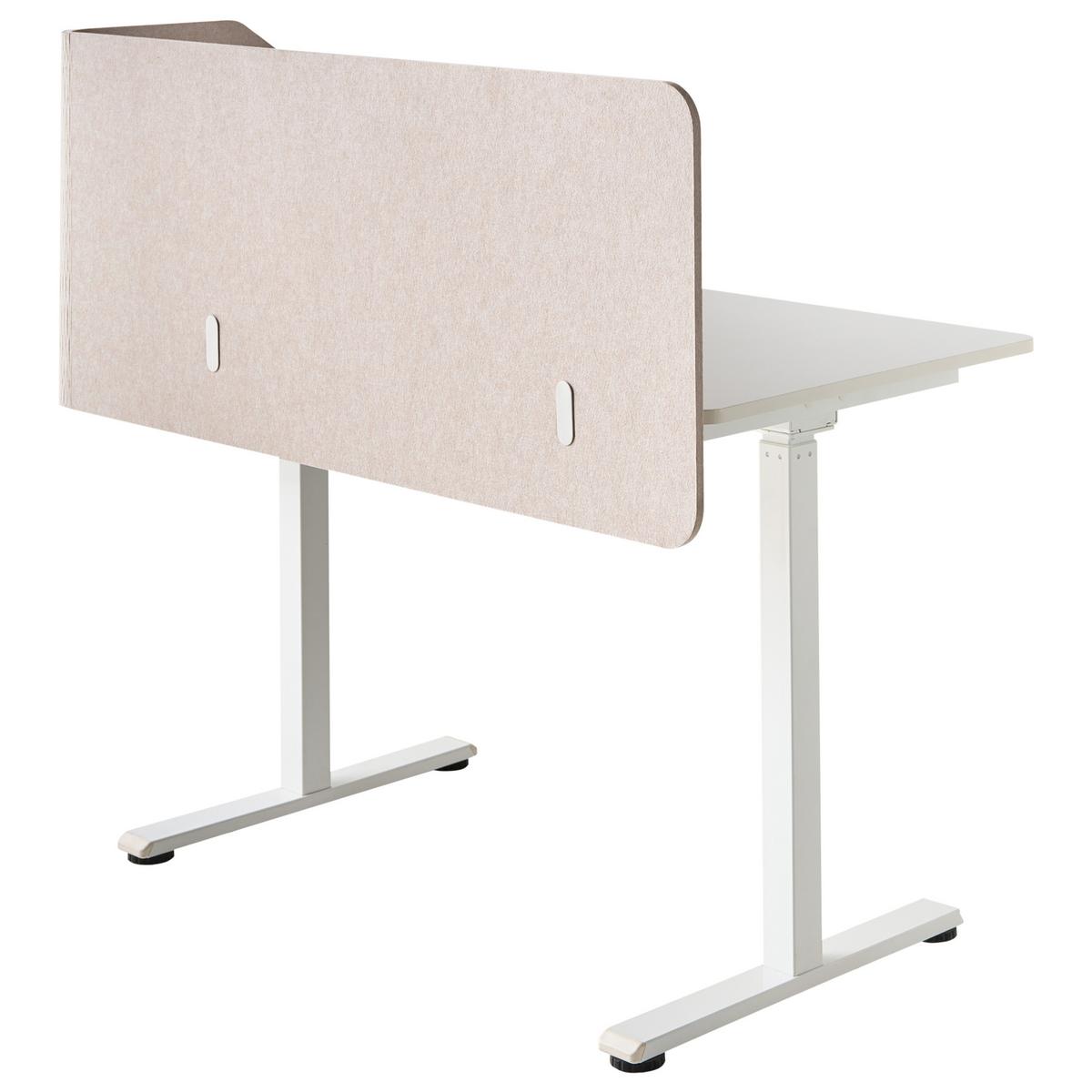 SCHREIBTISCHTRENNWAND 120/50 cm Beige Foldy - Beige, Kunststoff (120/50/1cm) - Beliani