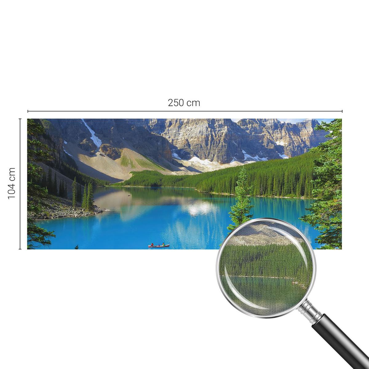 FOTOTAPETE 250x104 cm - Bergsee - Blau, Textil (250/104cm) - Wallfluent