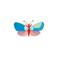 WANDDEKO Geor Schmetterling 9.5/16 cm - Multicolor, Wellpappe (9.5/16/28cm) - Studio Roof