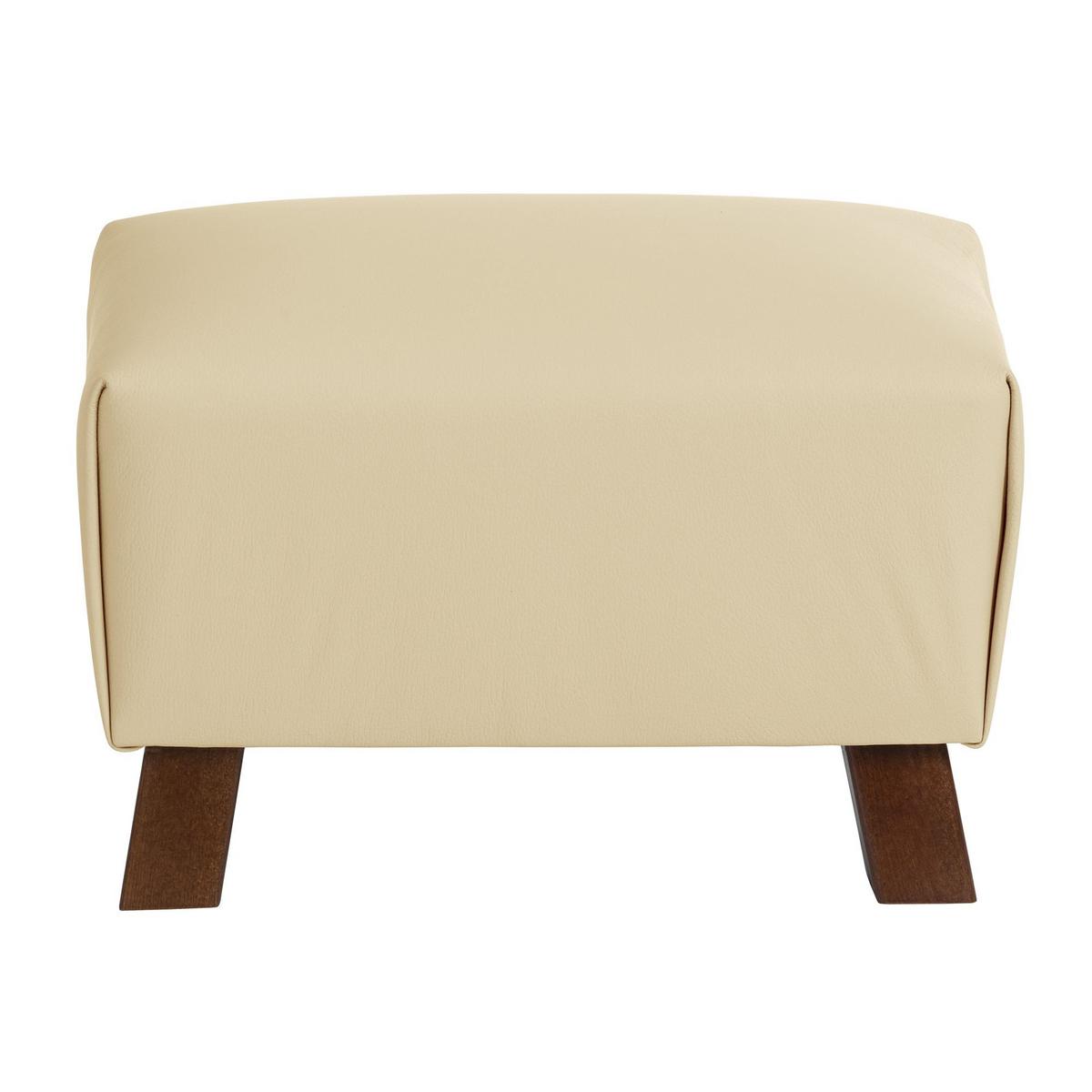 POLSTERHOCKER Kaylah Echtleder beige - Beige, Leder (28/28/40cm) - 58aufmkessel