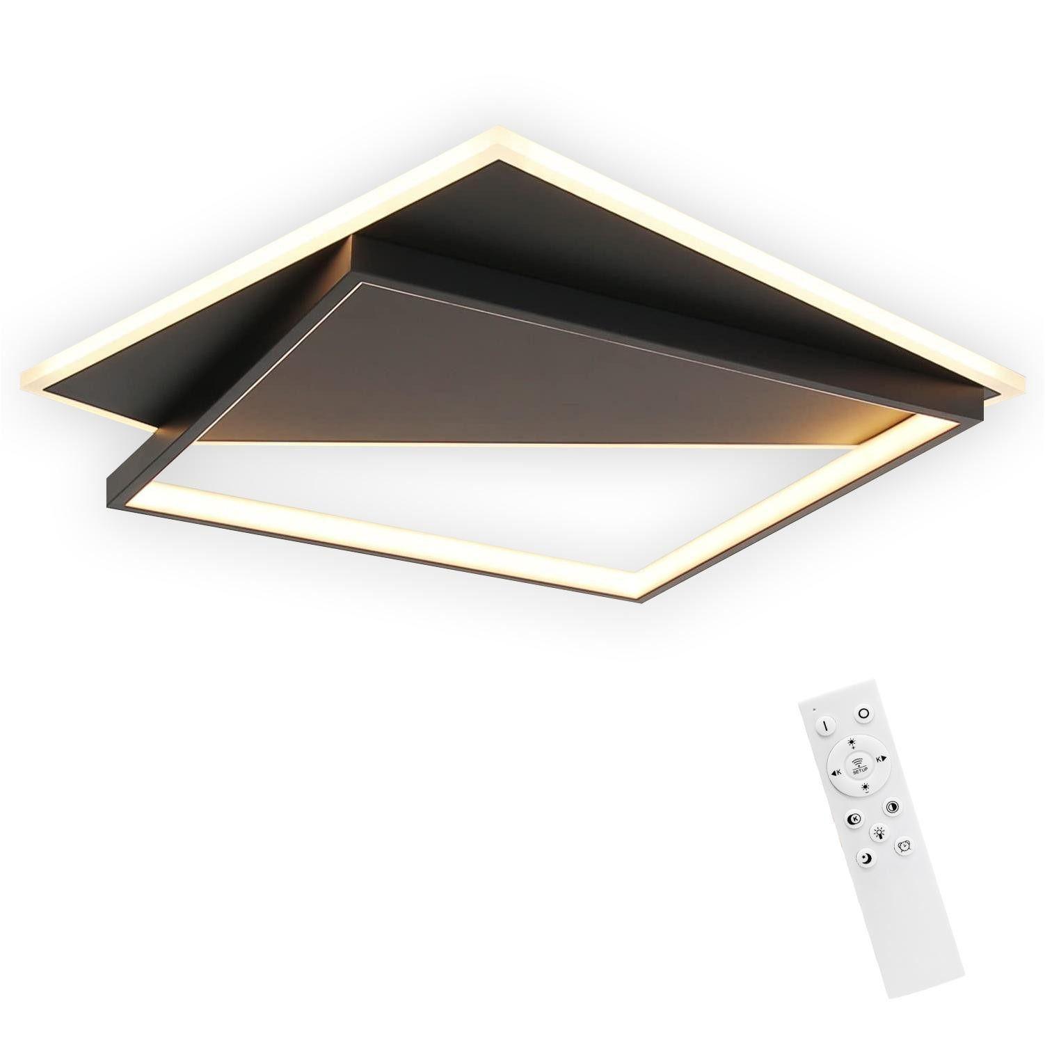 LED-DECKENLEUCHTE Alexander 48/48/6 cm - Schwarz, Kunststoff (48/48/5.5cm) - ZMH
