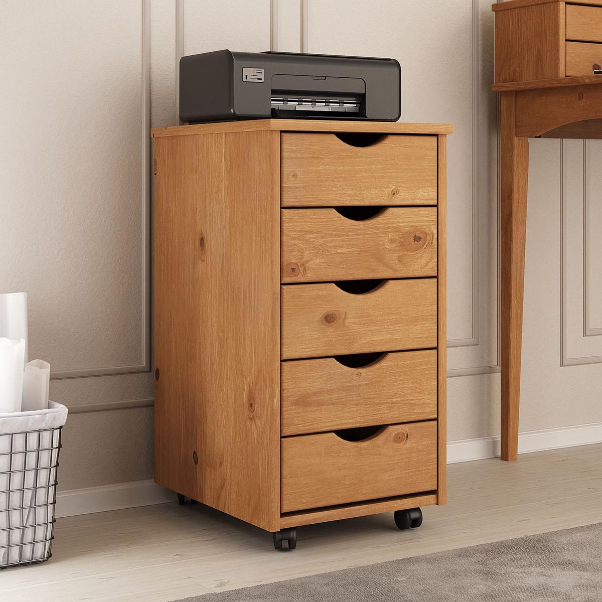 ROLLCONTAINER LAGOS Eiche - Eichefarben, Holz (35/65/40cm) - IDIMEX