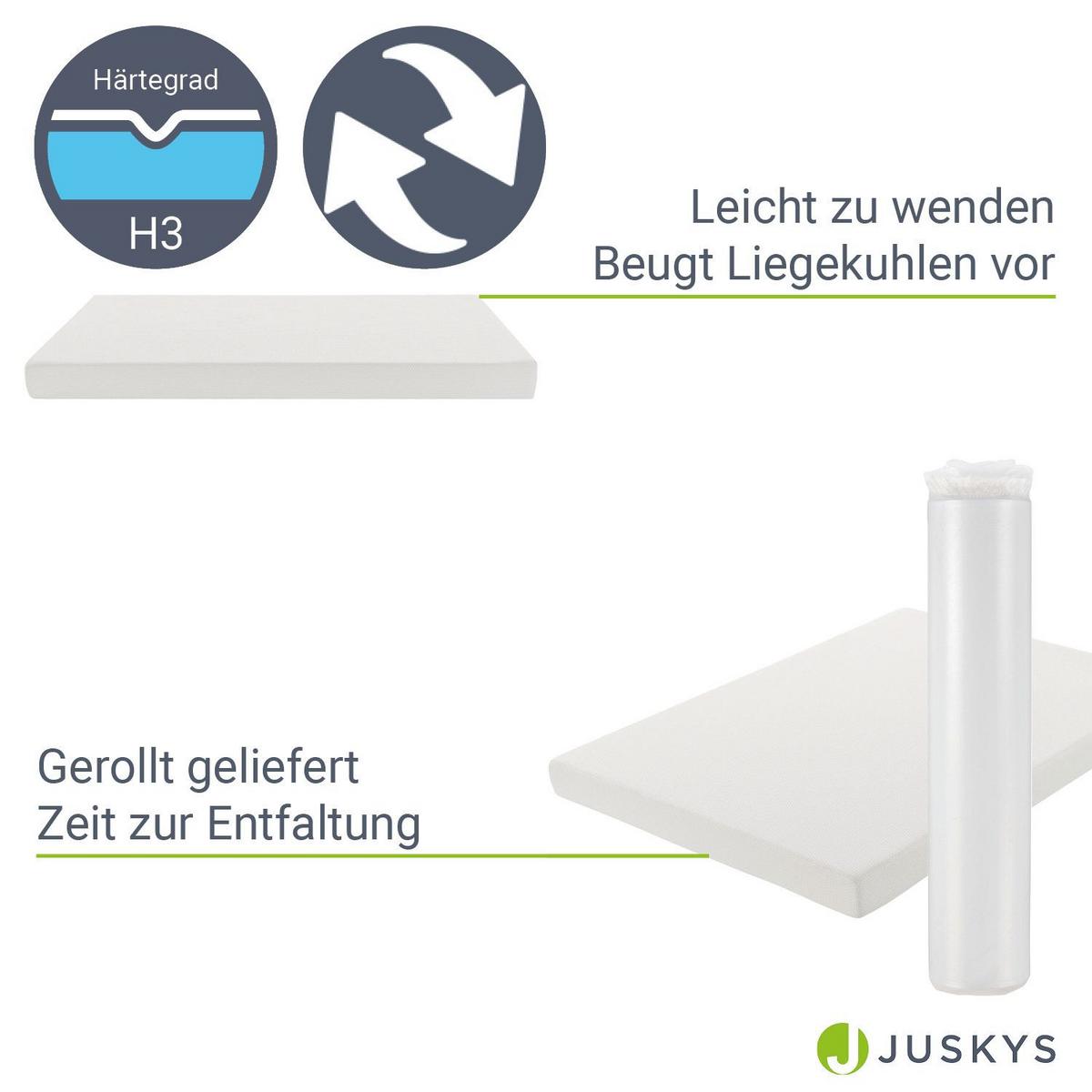 KALTSCHAUMMATRATZE 140x200 cm - Weiß, Textil (140/200cm) - Juskys