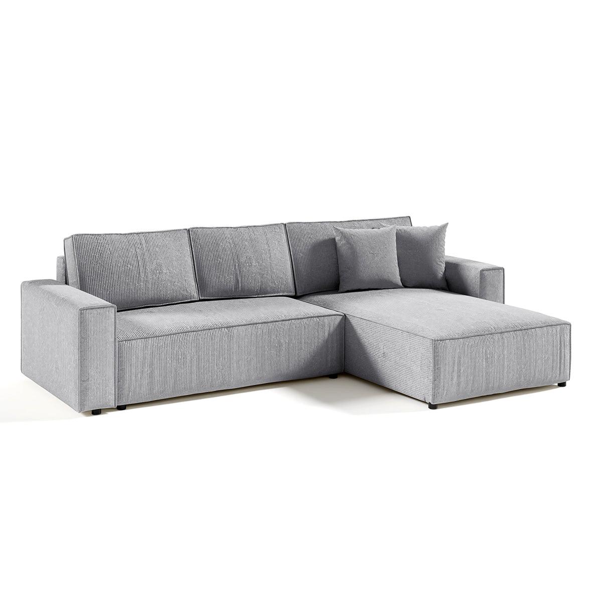 ECKSOFA Isaac 4 Sitzplätze Hellgrau - Grau, Holzwerkstoff (294/185cm) - Petits-meubles