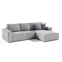ECKSOFA Isaac 4 Sitzplätze Hellgrau - Grau, Holzwerkstoff (294/185cm) - Petits-meubles