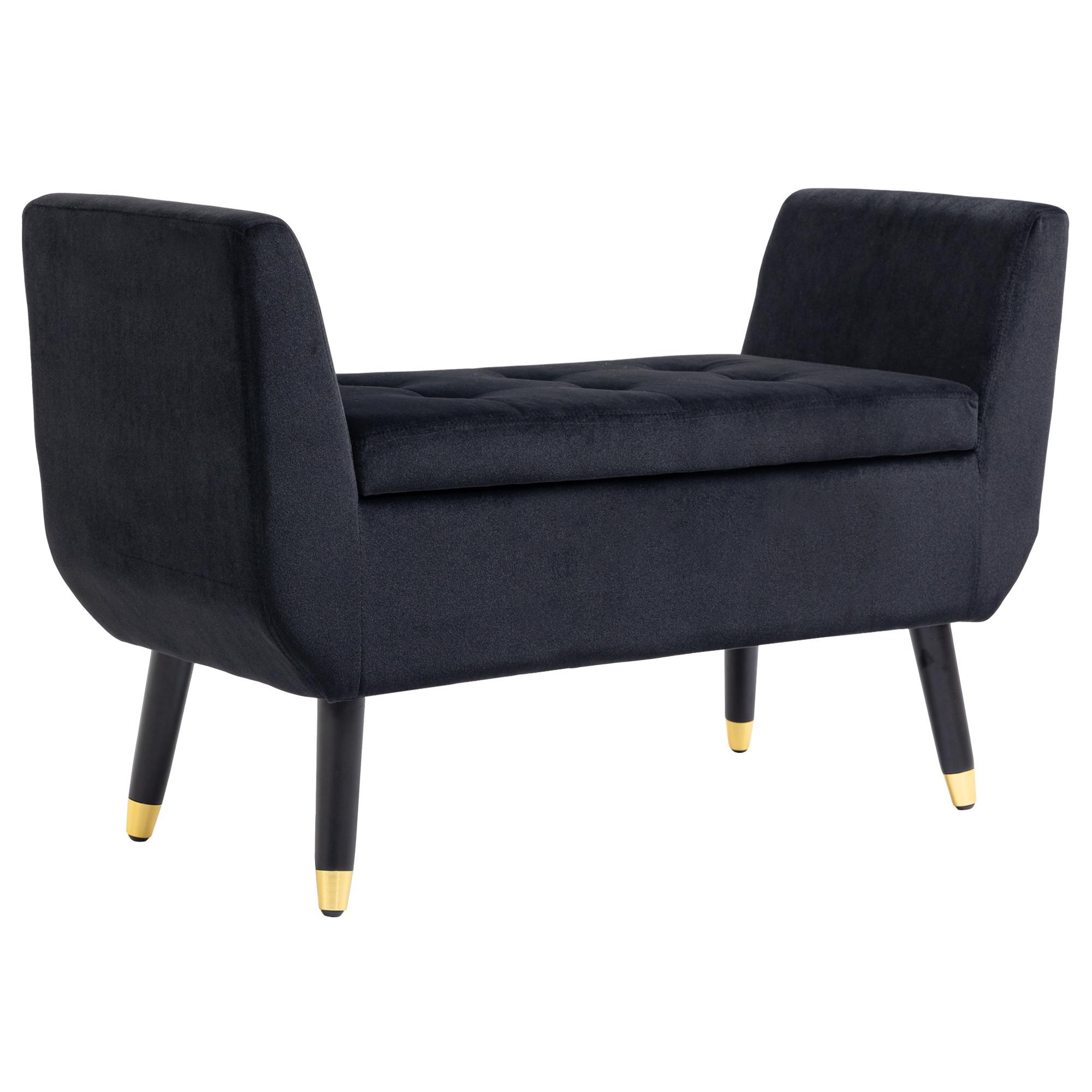 SITZBANK Polyester Schaumstoff Schwarz - Schwarz, Kunststoff (42/65/107cm) - HOMCOM