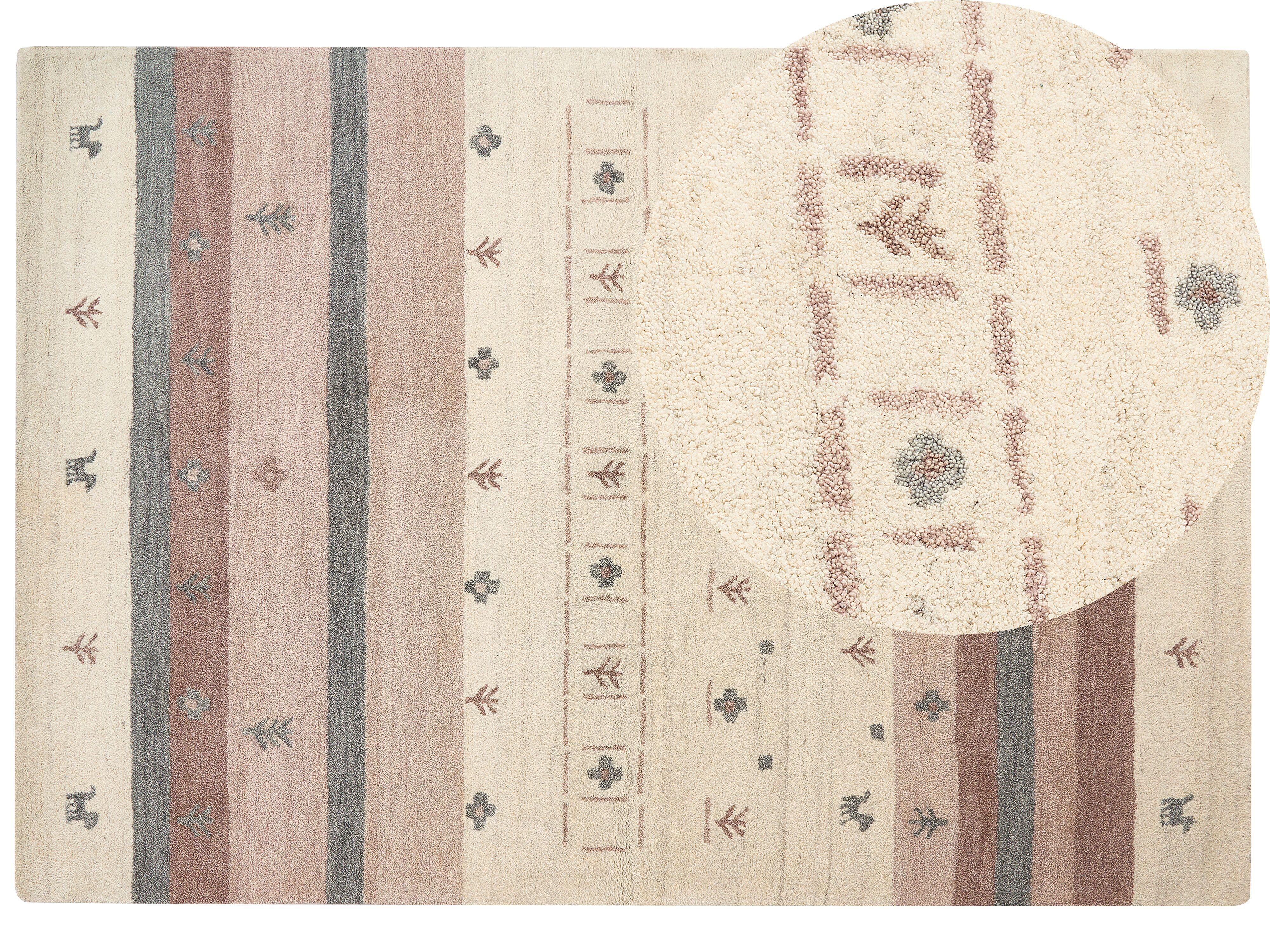 KURZFLOR-GABBEH Karli 230/160 cm - Beige, Textil (160/230cm) - Beliani