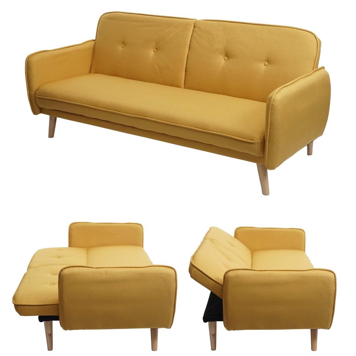 SCHLAFSOFA Gelb - Gelb, Textil (185/78/85cm) - MCW