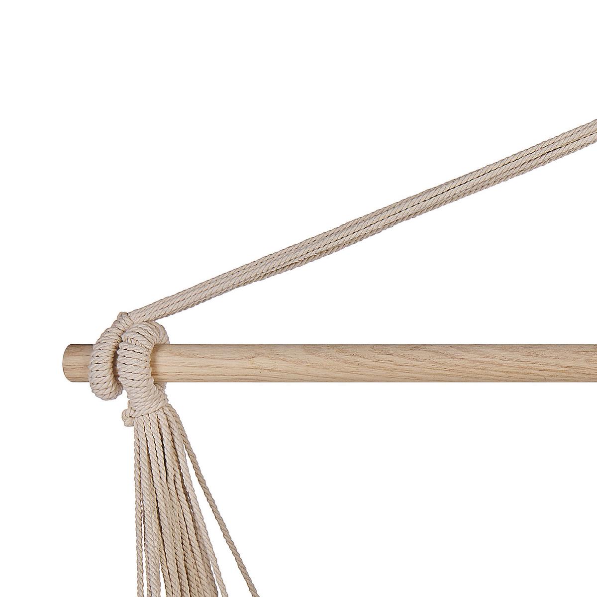 HÄNGESSESSEL Makramee Baumwolle beige Bonea - Beige, Textil (95/125/55cm) - Beliani