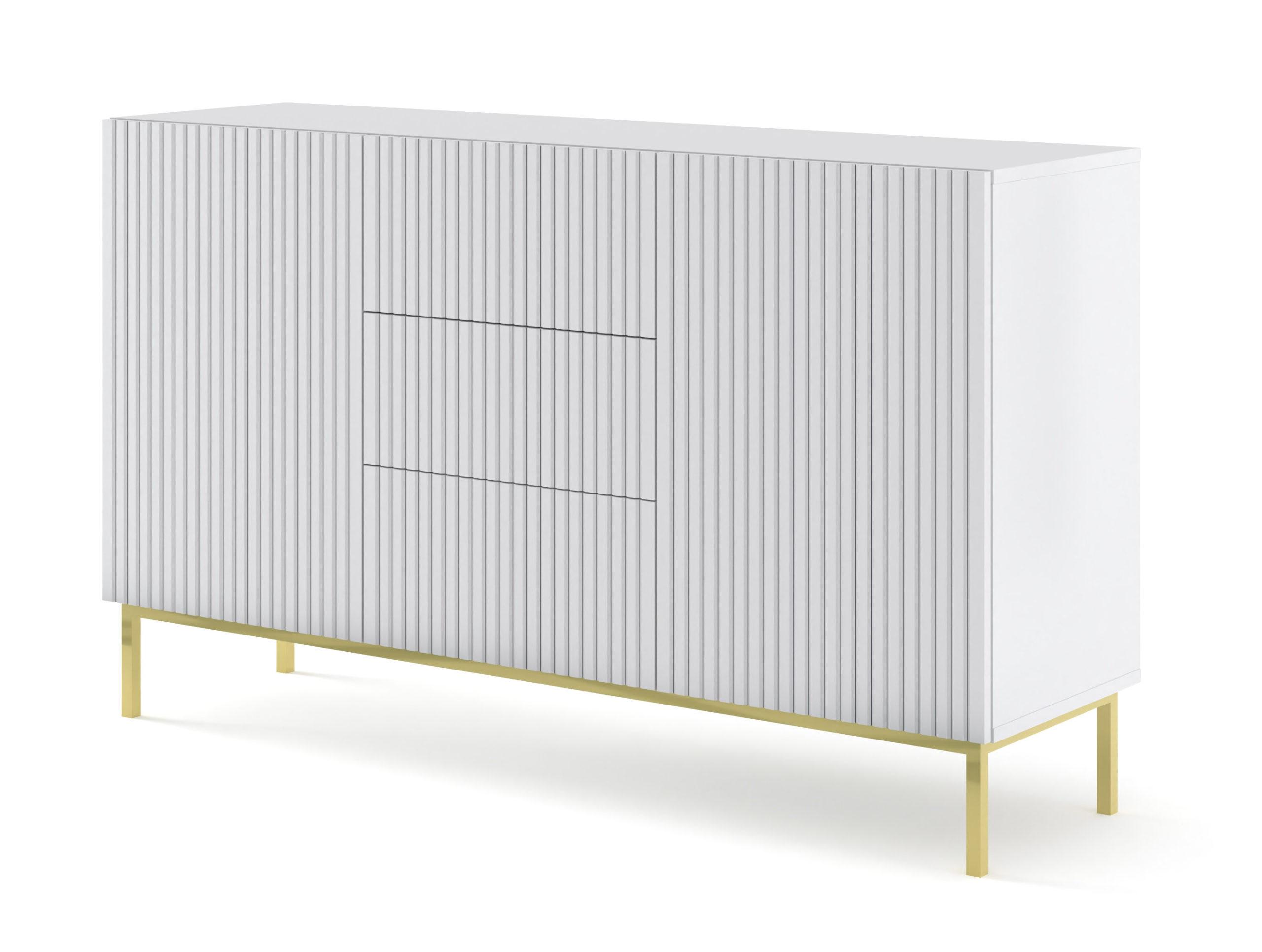KOMMODE Weiß, Weiß, Gold 150/87/42 - Weiß, Holzwerkstoff (150/87/42cm) - RAUMHIRSCH FURNITURE