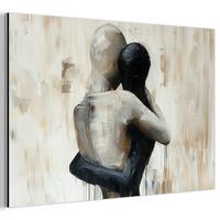 METALLBILD Abstrakt - Liebe - Schwarz und weiß - Modern 30x20 cm - Schwarz, Metall (30/20cm) - MuchoWow
