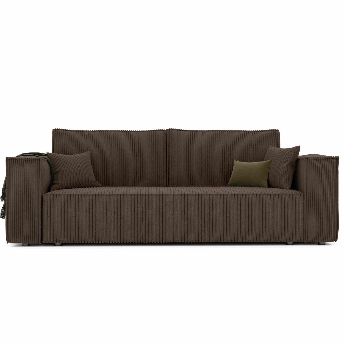 SOFA mit Schlaffunktion und Bettkasten, Braun - Braun, Holzwerkstoff/Textil (240/84/105cm) - Idohome