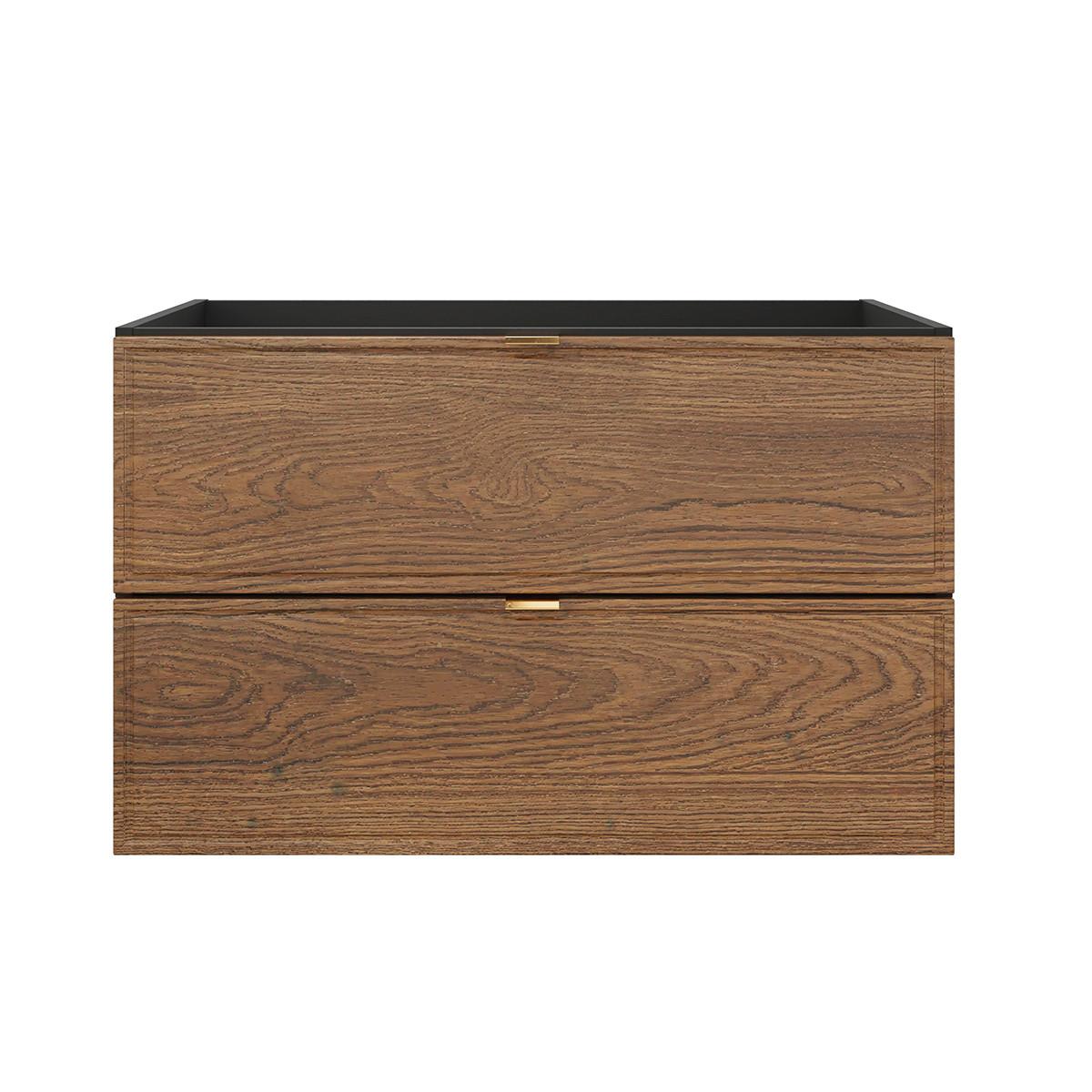 WASCHTISCHUNTERSCHRANK 80cm Elena Holz und Schwarz - Schwarz, Holzwerkstoff (80/50/46cm) - Petits-meubles
