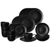 KOMBISERVICE Liberty Velvet Black schwarz 30-tlg. - Schwarz, Keramik (2/2/2cm) - Seltmann Weiden