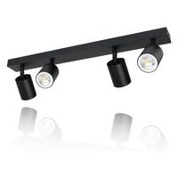 DECKENSTRAHLER Glanz 4-flammig 54/6/10 cm - Schwarz, Metall (54/6/10cm) - Nettlife