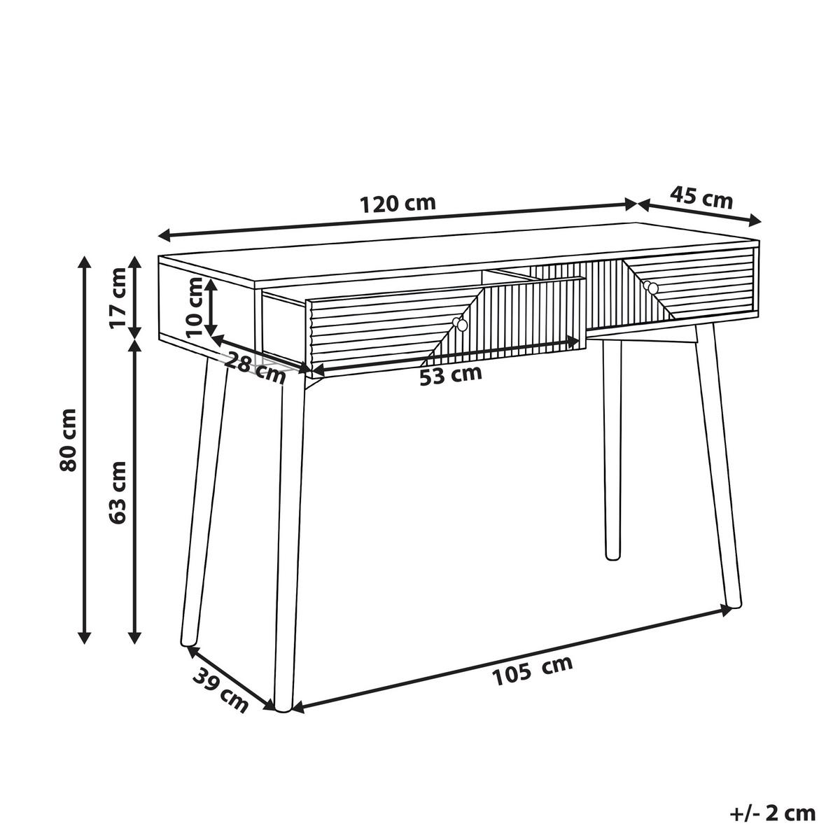 KONSOLENTISCH Hellbraun Ronge - Hellbraun, Holzwerkstoff (120/80/45cm) - Beliani