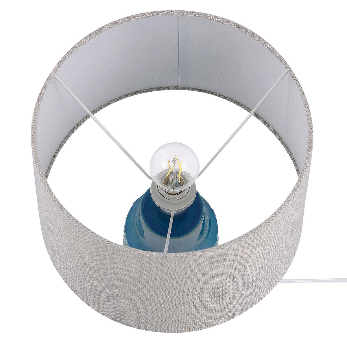 TISCHLAMPE Thaya 35/35/55 cm - Blau, Keramik (35/35/55cm) - Beliani