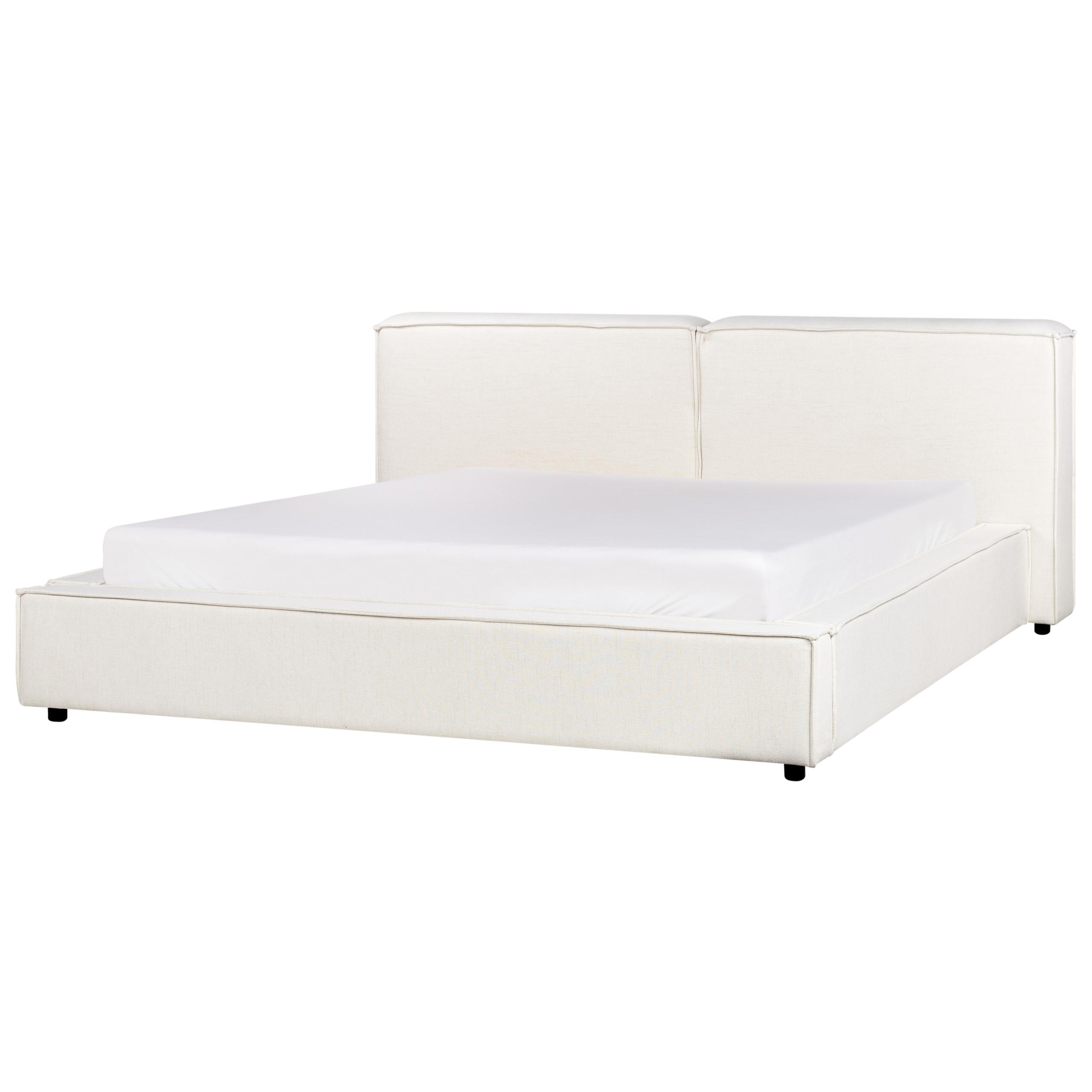 POLSTERBETT mit Lattenrost 180x200 cm Weiß Linards - Creme, Textil (180/200cm) - Beliani
