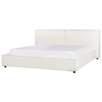 POLSTERBETT mit Lattenrost 180x200 cm Weiß Linards - Creme, Textil (180/200cm) - Beliani