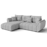 ECKSOFA L Form Verciani Hellgrau 280/190/91 cm mit Schlaffunktion - Hellgrau/Schwarz, Kunststoff/Textil (280/190cm) - AX Living
