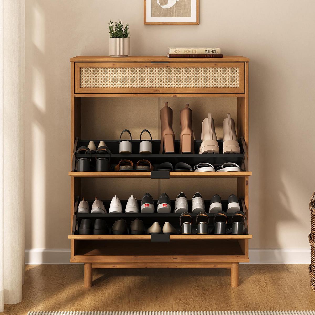 SCHUHKIPPER JONTE Eiche - Eichefarben, Holz (88/113/30cm) - IDIMEX