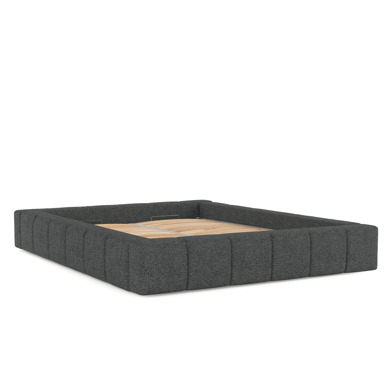 POLSTERBETT Kea mit Stauraum 180/200 cm Anthrazit im Bubble Stoff - Anthrazit/Schwarz, Holz/Holzwerkstoff (180/200cm) - AltaBeds
