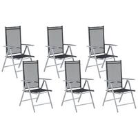 GARTENSTUHL 6er-Set Aluminium schwarz Catania - Schwarz, Kunststoff (54/103/65cm) - Beliani