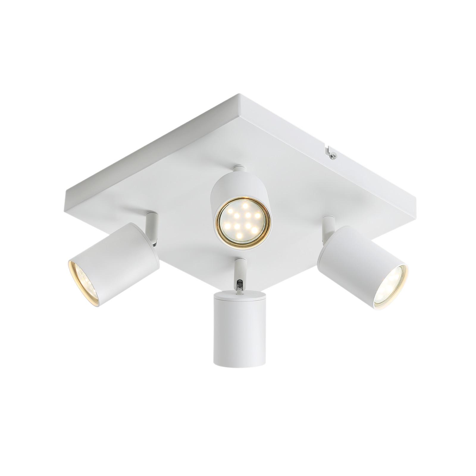 DECKENSTRAHLER Baunach 4-flammig 25/25/14.4 cm - Weiß, Metall (25/25/14.4cm) - Nettlife