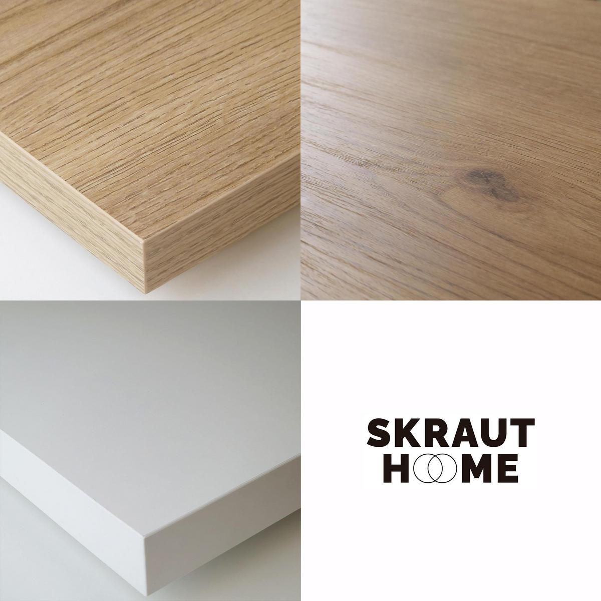 REGAL Bibliothek, Eiche und weiß, 67/31/162cm - Eichefarben/Weiß, Holzwerkstoff (67/162/31cm) - Skraut Home