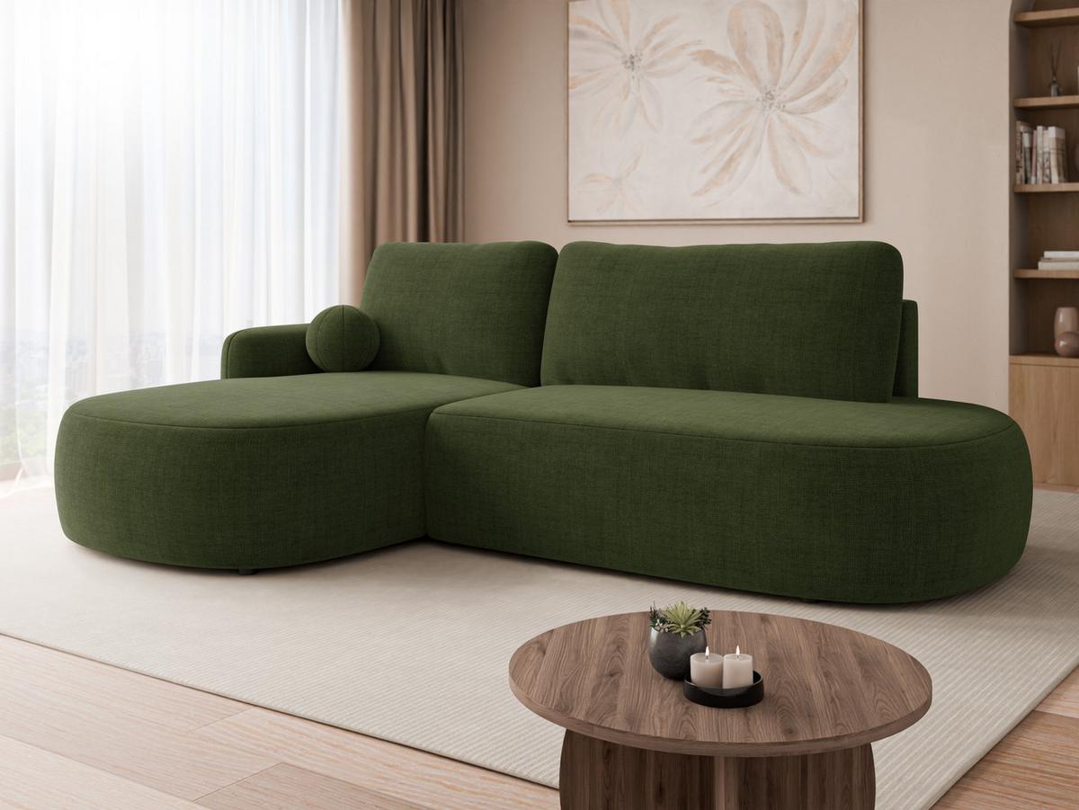 ECKSOFA Loridu O Premium, Seite: Links - Schwarz/Grün, Holz/Kunststoff (274/174cm) - MIRJAN24