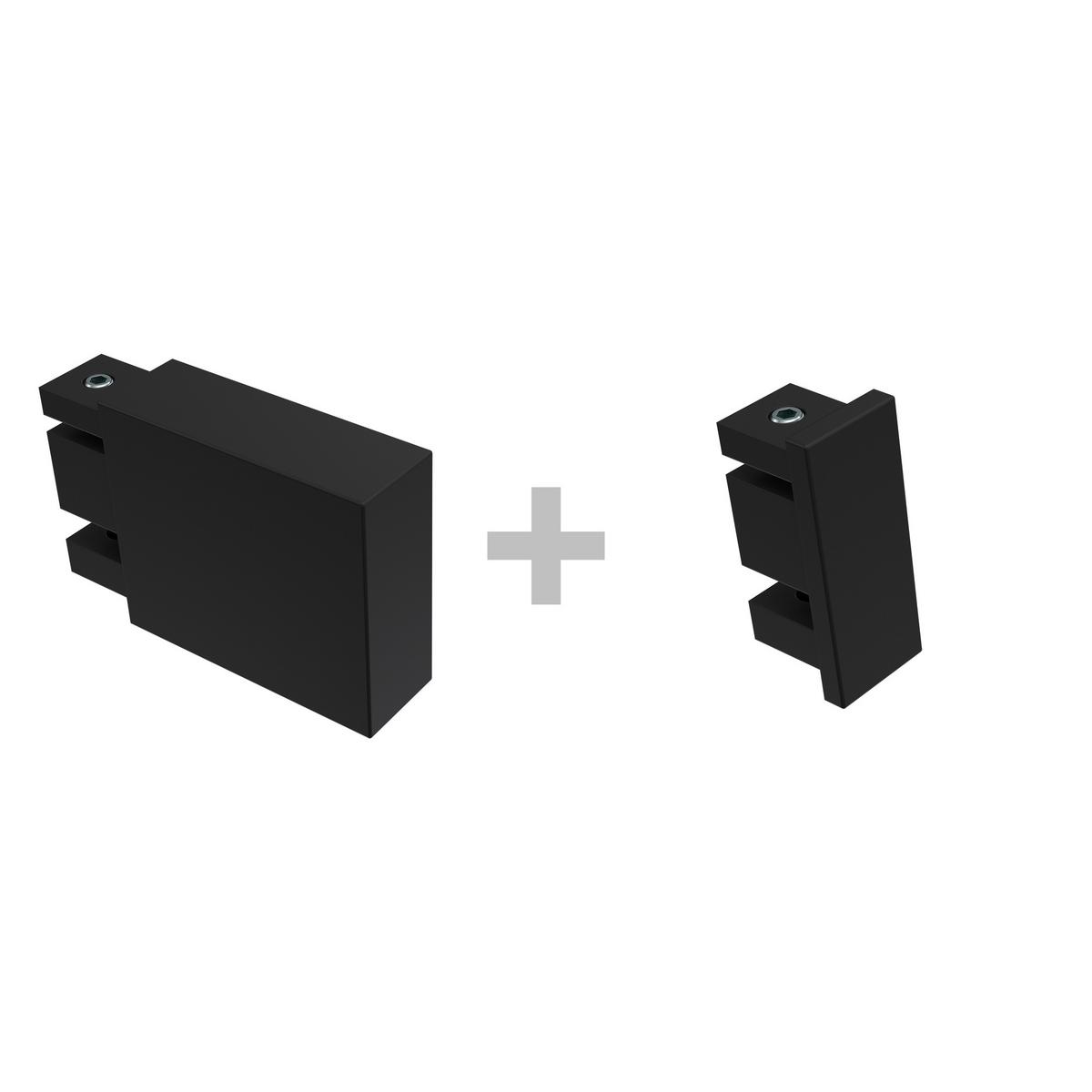 GARDINENSTANGE INNENLAUF Smartline Lox 360 cm (geteilt in 2 x 180 cm), 3-läufig, 14x35 mm Schwarz - Schwarz, Metall (360cm) - INTERDECO