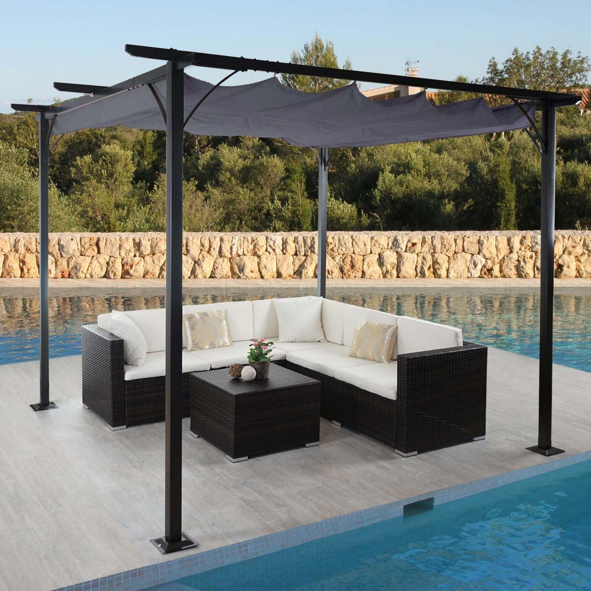 PERGOLA Grau - Grau, Metall (300/232/300cm) - MCW