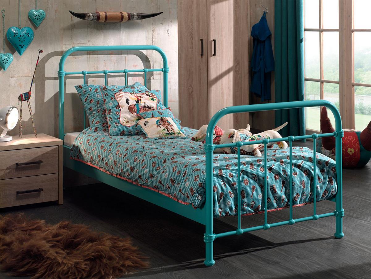 METALLBETT Karlyn 210x111x98 aus Metall in Türkis - Türkis, Metall (90/200cm) - 58aufmkessel