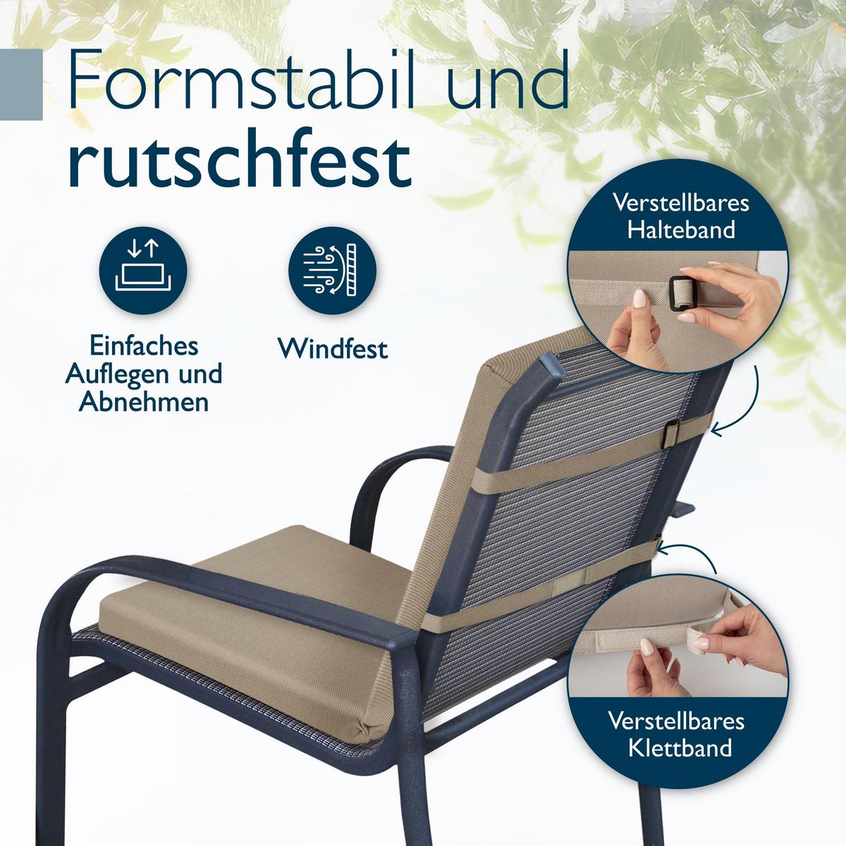NIEDERLEHNERAUFLAGE QD-NL 105/48/5,5cm Beige - Beige, Textil (48/5/105cm) - Beautissu 