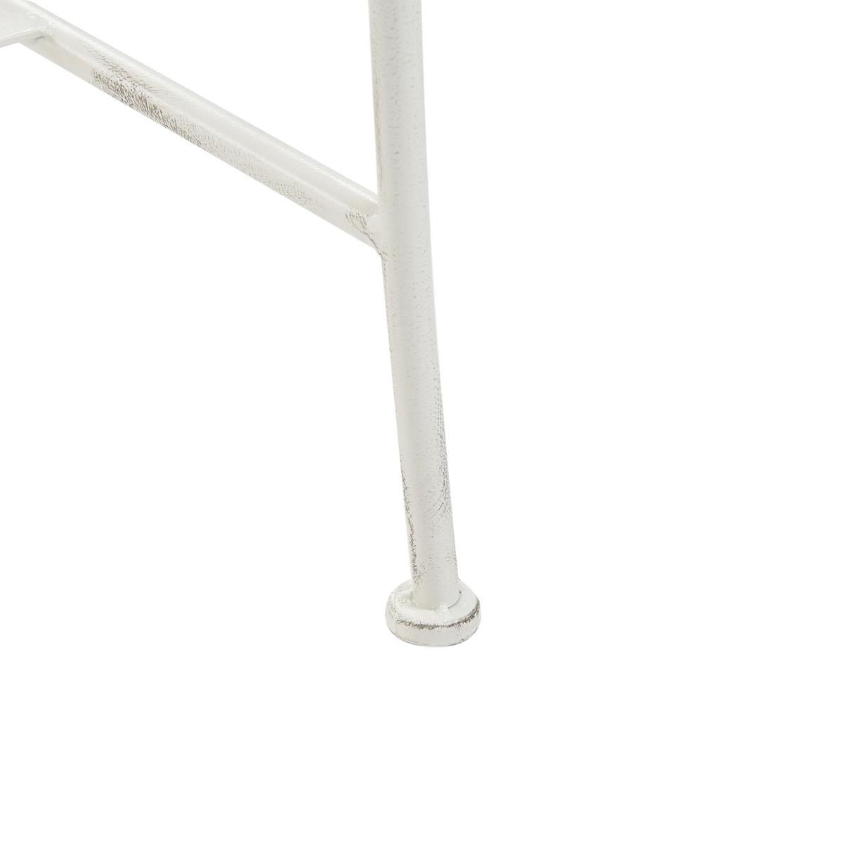 GARTENBANK 130 cm Metall Cremeweiß Gualea - Creme/Weiß, Metall (130/97/61cm) - Beliani