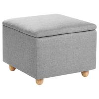 POUF mit Stauraum Stoff Hellgrau Ferndale - Hellgrau, Metall (60/46/60cm) - Beliani