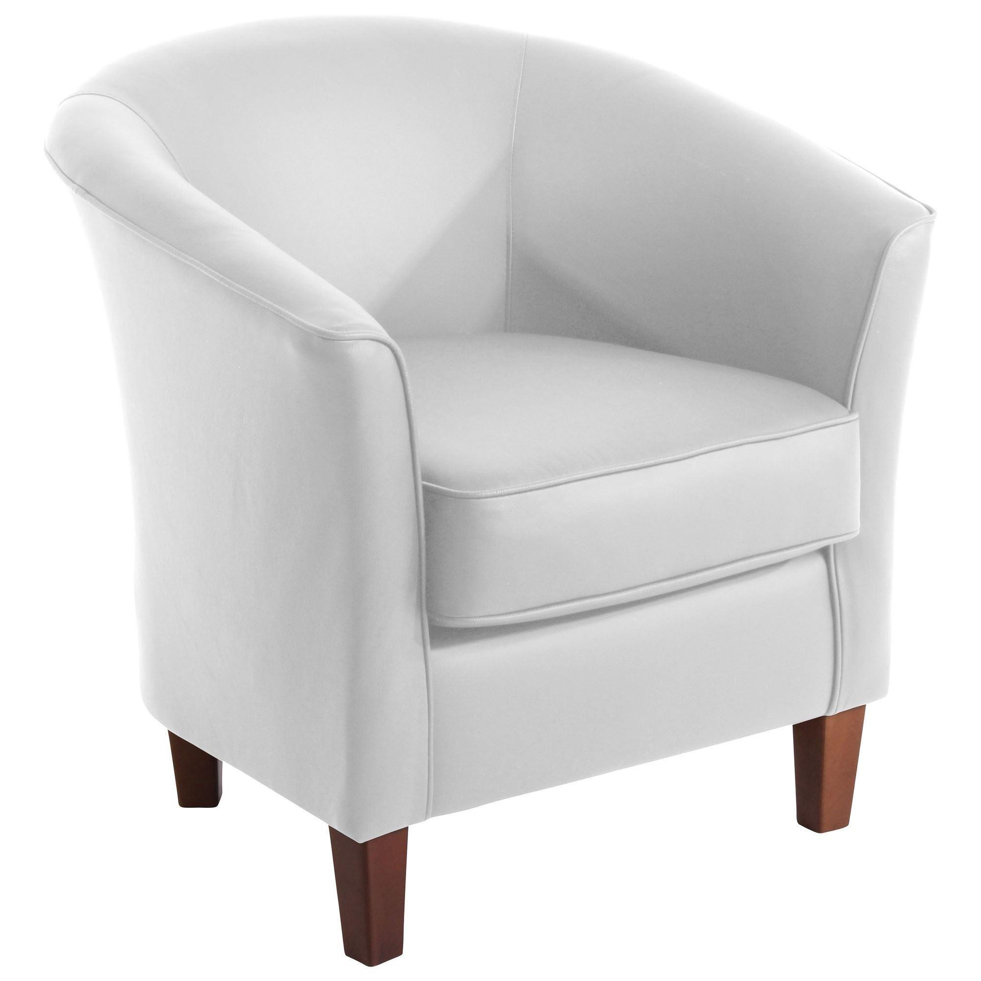 SESSEL Karine Bezug pigmentiertes Nappaleder Buche nussbaum dunkel / weiß - Weiß, Kunststoff (70/74/70cm) - 58aufmkessel