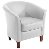 SESSEL Karine Bezug pigmentiertes Nappaleder Buche nussbaum dunkel / weiß - Weiß, Kunststoff (70/74/70cm) - 58aufmkessel