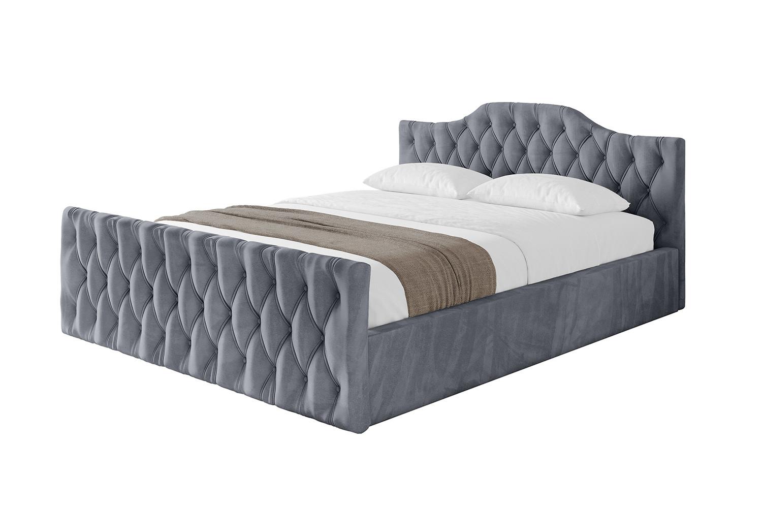 POLSTERBETT mit Bettkasten, Fußteil und Lattenrost, Boxbett ohne Matratze - FALIO-Z-V1 120x200 Grau - Grau, Holzwerkstoff/Textil (120/200cm) - ALTDECOR