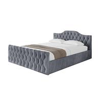 POLSTERBETT mit Bettkasten, Fußteil und Lattenrost, Boxbett mit Matratze H3/H4 - FALIO-Z-V1 120x200 Grau - Grau, Holzwerkstoff/Textil (120/200cm) - ALTDECOR