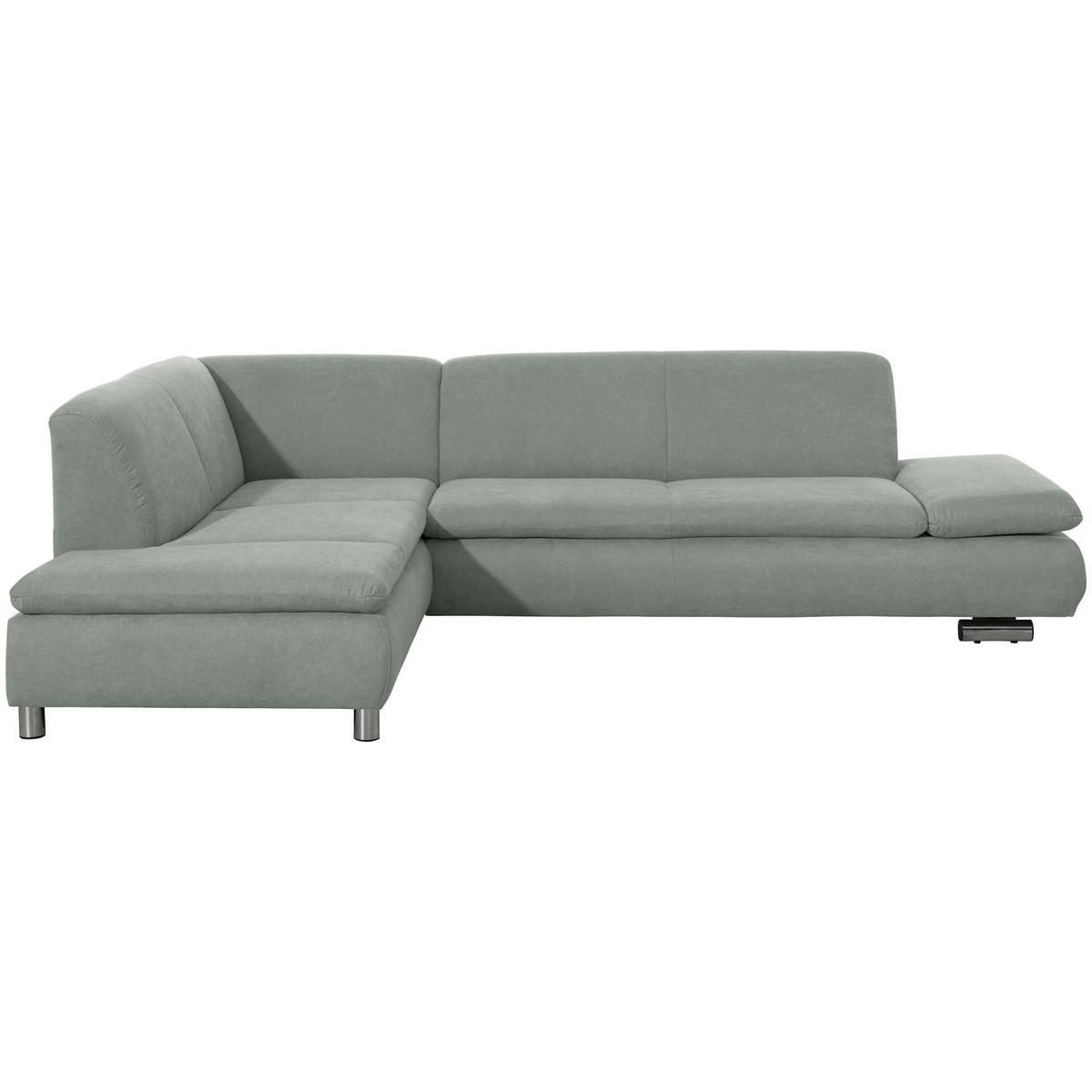 ECKSOFA mit Ottomane links Kaye Flachgewebe hellgrün - Hellgrün, Kunststoff (190/270cm) - 58aufmkessel