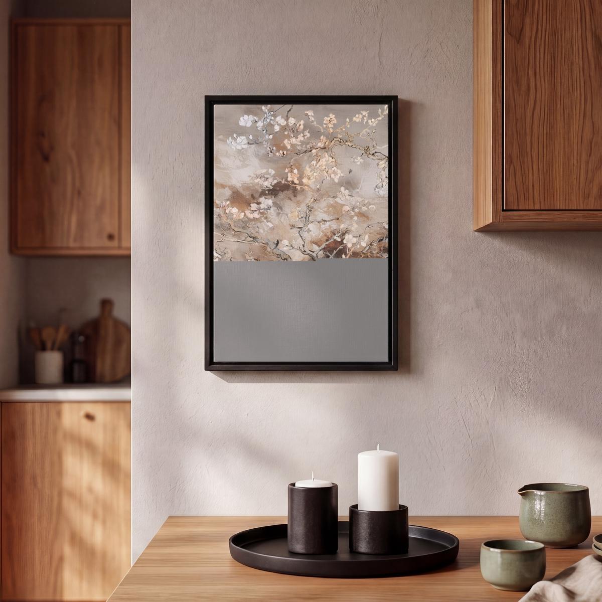 LEINWAND Bilder mit Rahmen - Mandelblüte - Kunst - Van Gogh - Beige - Abstrakt - 20x30 - Braun, Textil (20/30cm) - MuchoWow