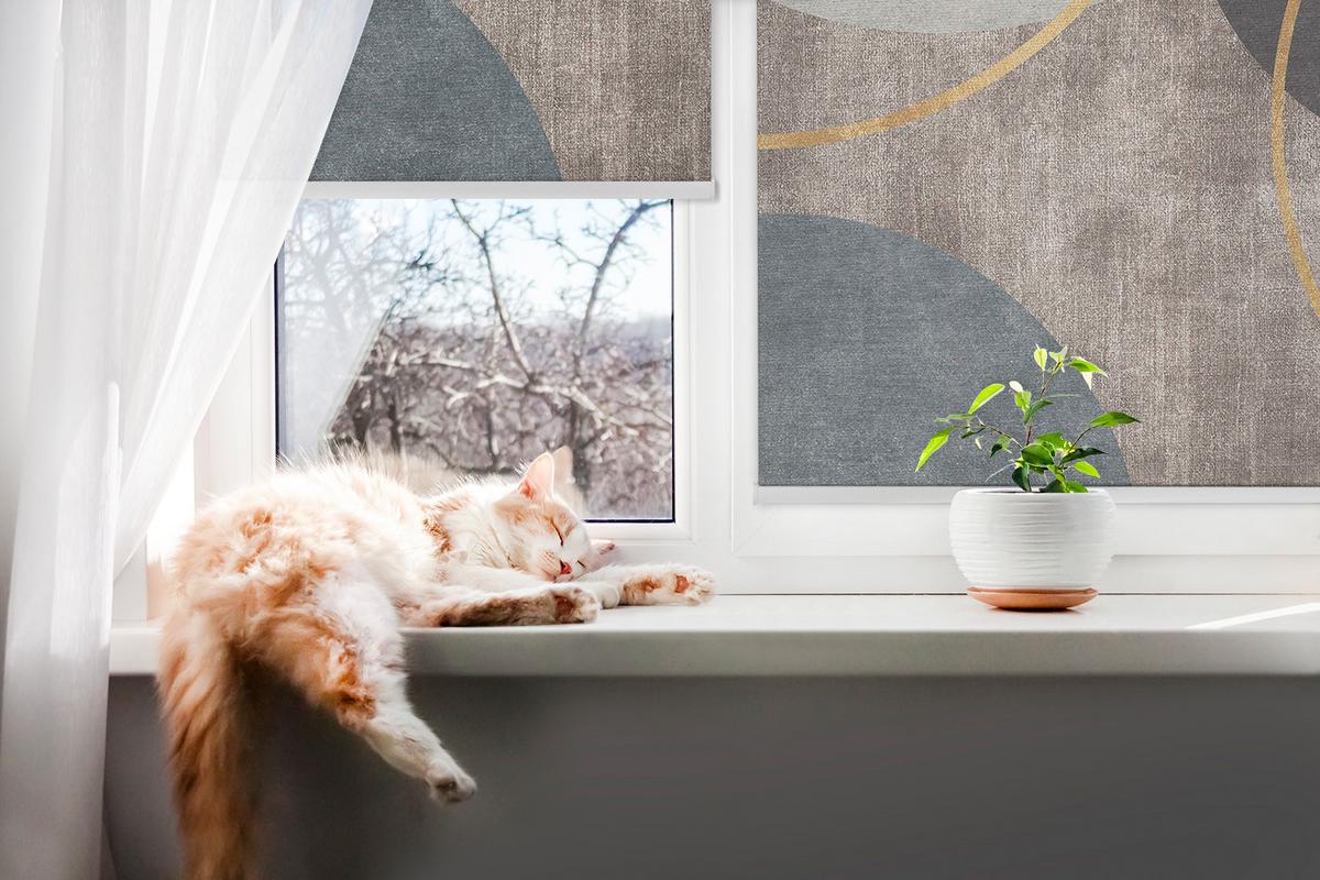 INNENROLLO - Fensterrollo - Rollo - 90x180 cm - Abstraktion - Weiß, Kunststoff (90/180/0.5cm) - TULUP